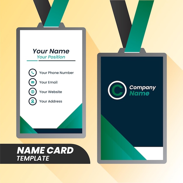 Corporate Name Card Creative and Clean Modern Name Card Template