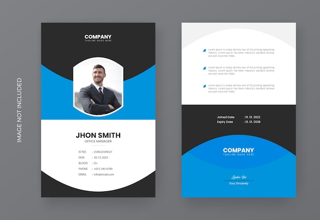 Corporate office employee id card template