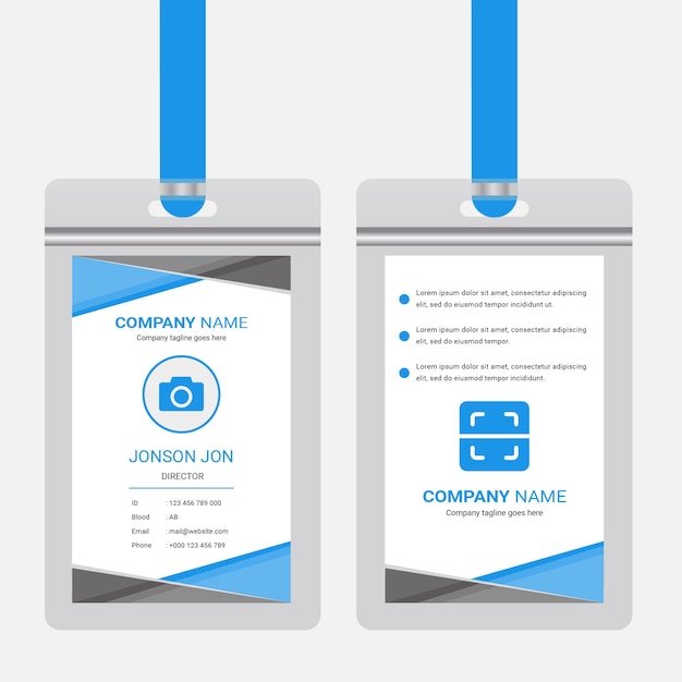 Corporate official iD card Design. Professional business identity card design template