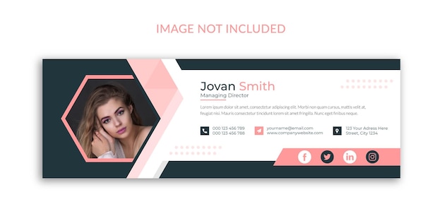 Corporate personal Email signature template or email footer and personal social media cover design