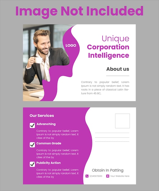 Corporate postcard design template premium vector