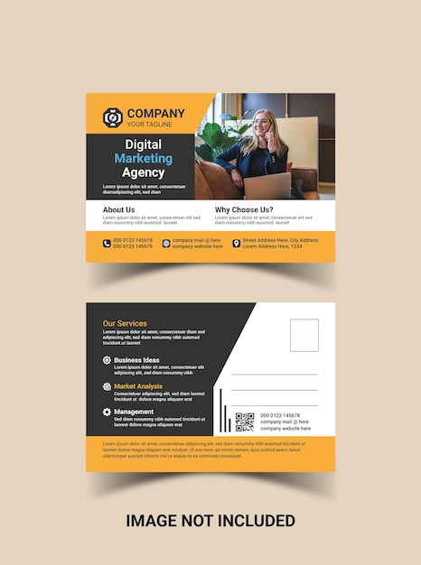 Corporate Postcard Simple and Clean Modern Vector design