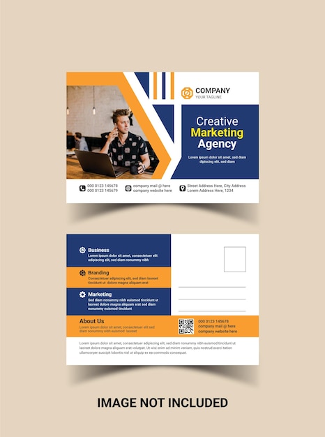 Corporate Postcard Simple and Clean Modern Vector design