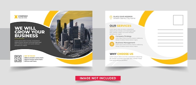 Corporate postcard template design layout