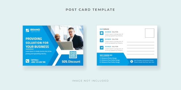 Corporate Postcard template with creative design Premium Vector