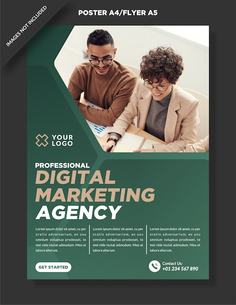 Corporate poster A4 and flyer A5 digital marketing design