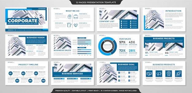 corporate presentation editable template layout use for company portfolio