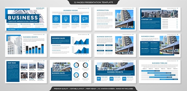 corporate presentation editable template with minimalist and modern style