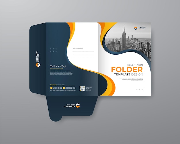 Corporate presentation folder or business folder files design template