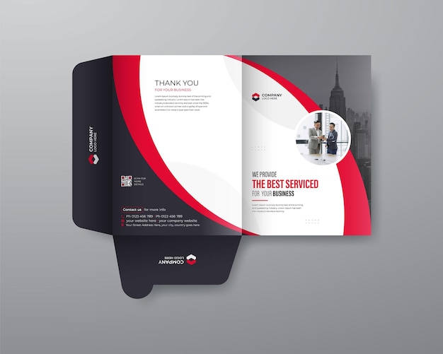 Corporate presentation folder or business folder files design template