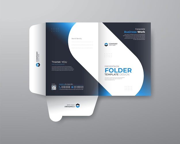 Corporate presentation folder or business folder files design template