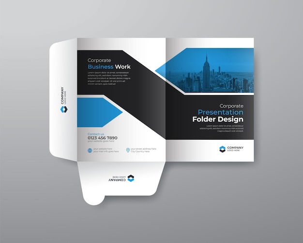 Corporate presentation folder or business folder files design template