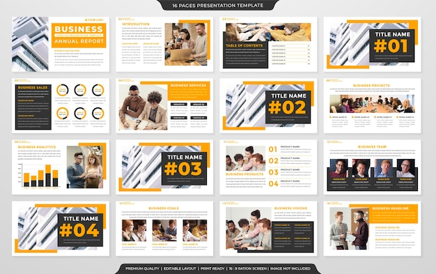 corporate presentation layout template premium vector