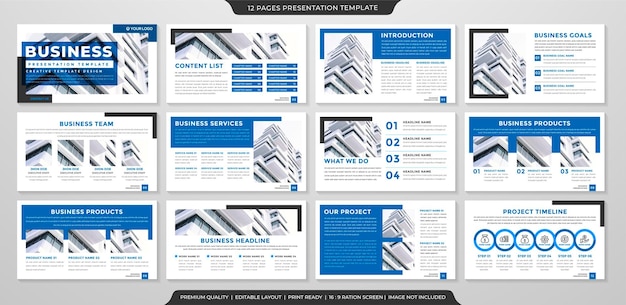 corporate presentation layout template with minimalist and modern style use for annual report