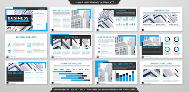 corporate presentation template layout use for annual report