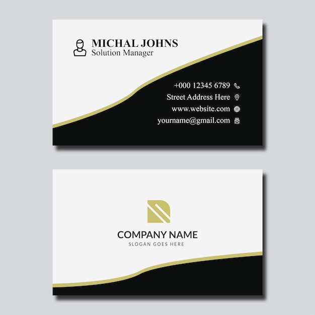 Corporate professional black and white business card