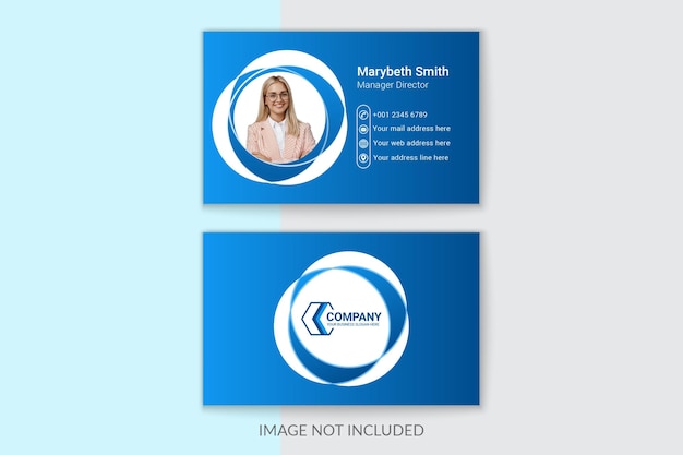 Corporate professional business card design template with circles