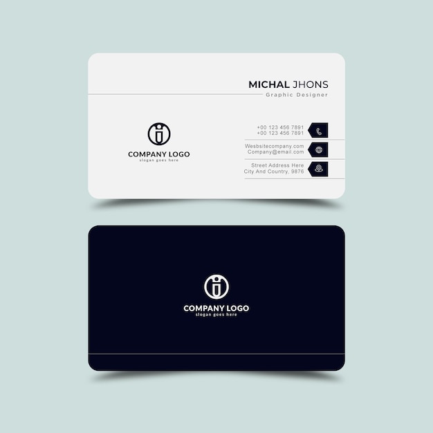 Corporate professional business card Premium Vector