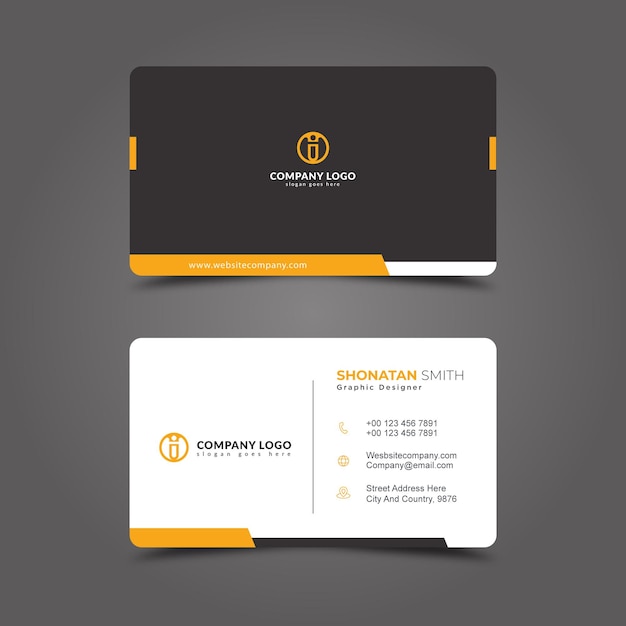 Corporate professional business card Premium Vector