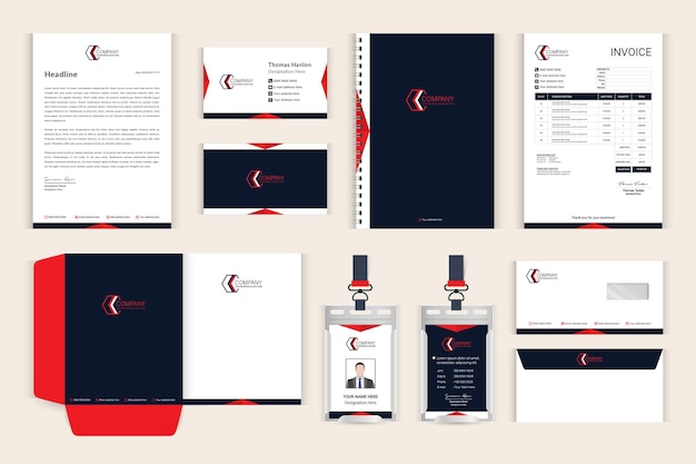 Corporate professional business minimal brand stationery set