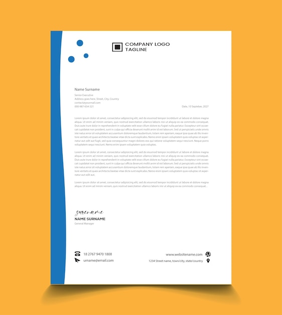 Corporate Professional Letterhead Design Template