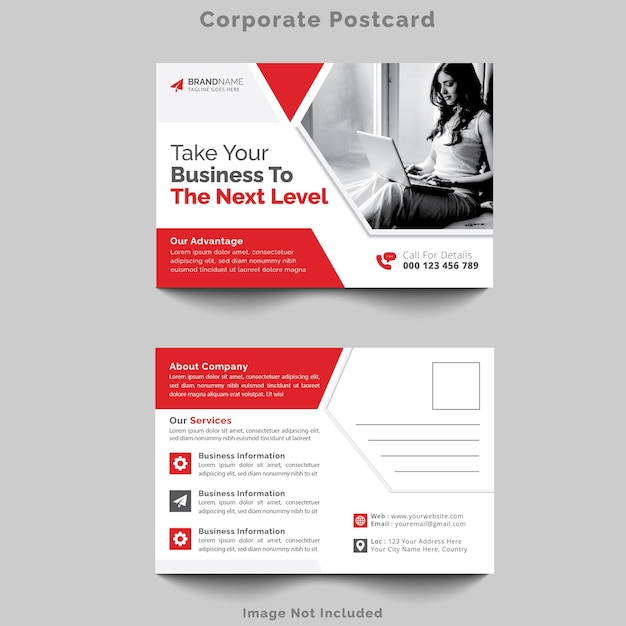 Corporate Professional Vector Postcard Design Template Corporate Postcard Design For Your Business