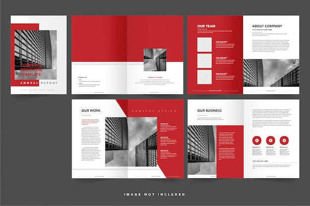 Corporate profile or booklet template with interior pages and cover