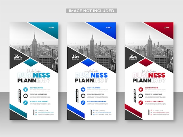 Vector corporate rack card or dl flyer deign and rollup banner