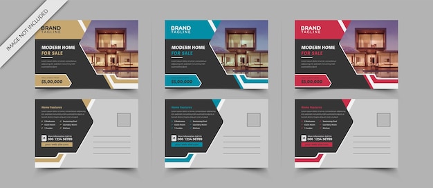 Corporate real estate postcard design template