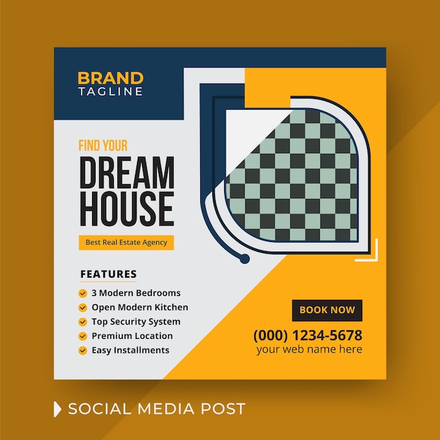 Corporate real estate social media post template design