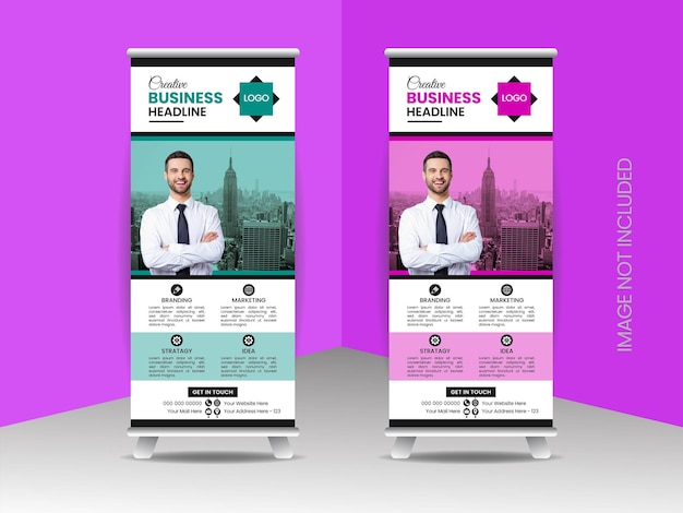 Corporate roll up banner design Pull up banner design template