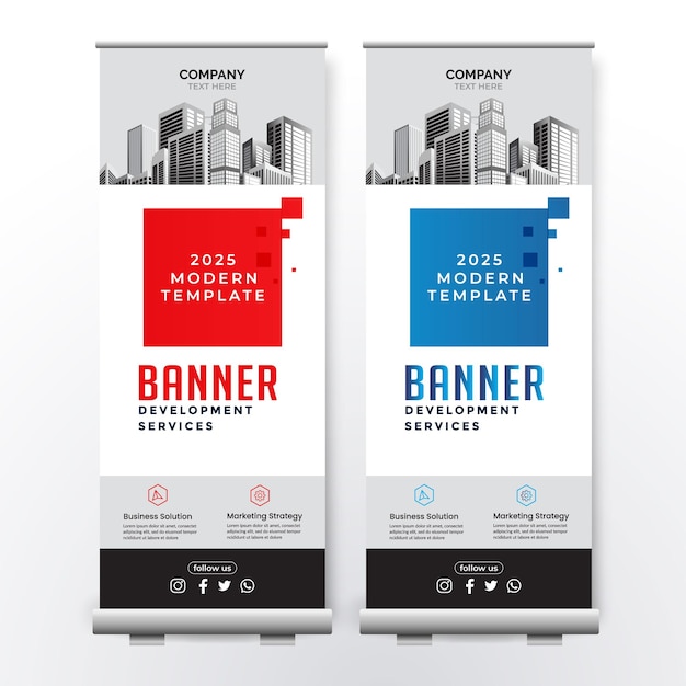 Corporate Roll Up Banner Design Template Vector