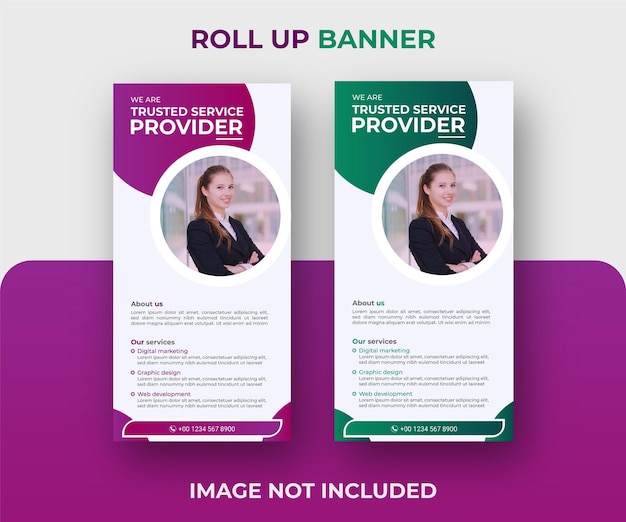 Corporate roll up banner or signage standee template