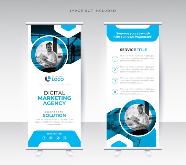 Corporate roll up display standee roll up banner template