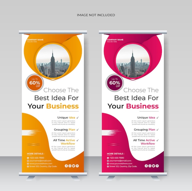 corporate rollup banner construction rollup banners and x banner ads template design