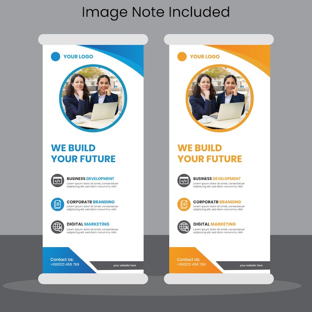 Corporate rollup banner design template