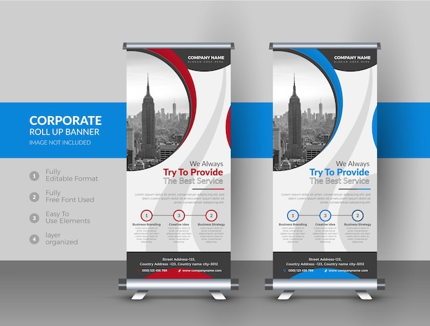 Corporate rollup or banner design template