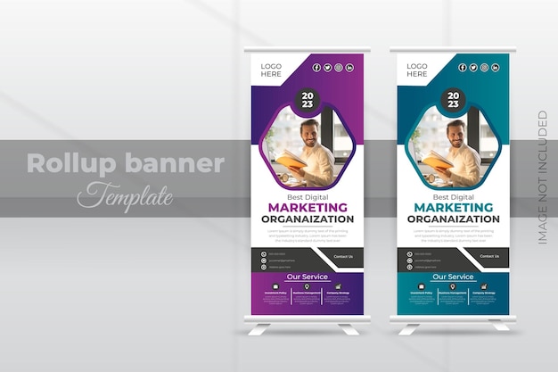 Corporate rollup banner design template