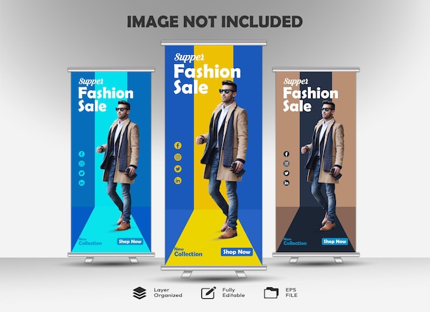 Corporate rollup banner template advertisement pull up background vector illustration x banner