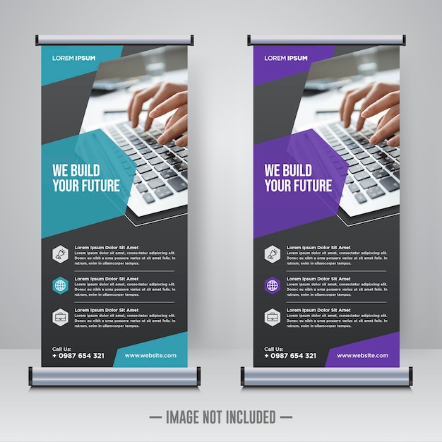 Corporate rollup or X banner design template