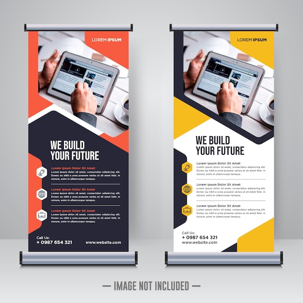 Corporate rollup or X banner design template