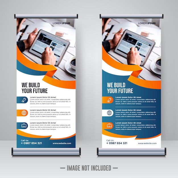 Corporate rollup or X banner design template