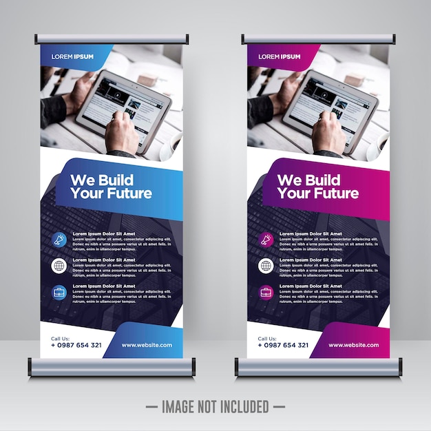 Corporate rollup or X banner design template