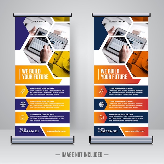 Corporate rollup or X banner design template