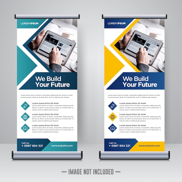 Corporate rollup or X banner design template