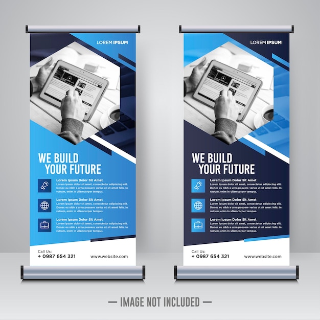 Corporate rollup or X banner design template