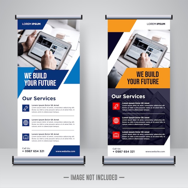 Corporate rollup or X banner design template