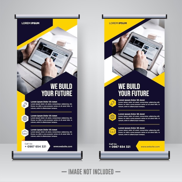 Corporate rollup or X banner design template