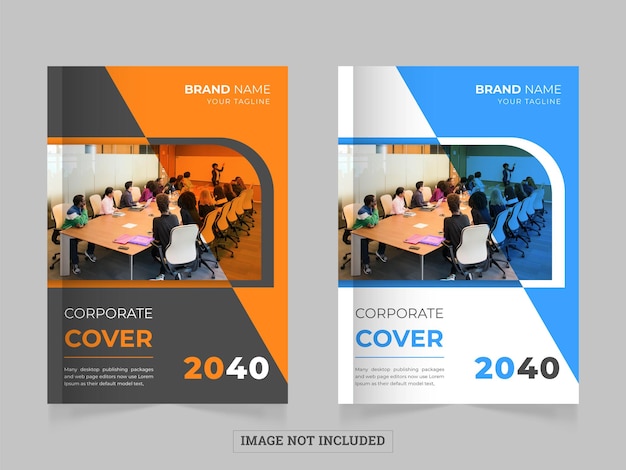 Corporate simple book cover design template a4