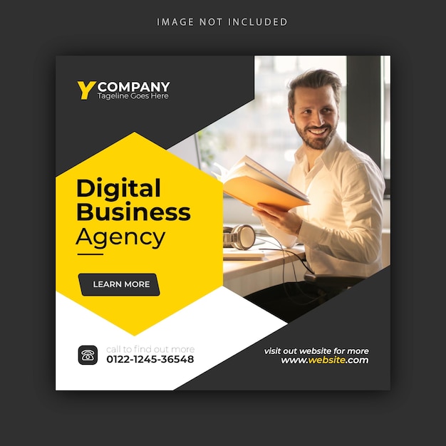 corporate social media post design and online marketing social media banner design template